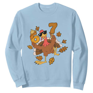 Trending Six Seven Meme Turkey Sweatshirt Funny Thanksgiving Gift TS12 Light Blue Print Your Wear