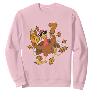 Trending Six Seven Meme Turkey Sweatshirt Funny Thanksgiving Gift TS12 Light Pink Print Your Wear