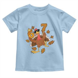 Trending Six Seven Meme Turkey Toddler T Shirt Funny Thanksgiving Gift TS12 Light Blue Print Your Wear