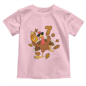 Trending Six Seven Meme Turkey Toddler T Shirt Funny Thanksgiving Gift TS12 Light Pink Print Your Wear