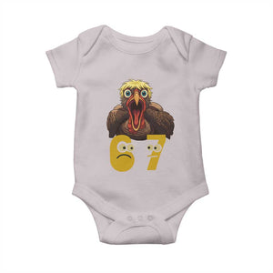 Six Seven Meme Turkey Baby Onesie Trending Gen Alpha Thanksgiving Gift TS12 Ice Gray Print Your Wear