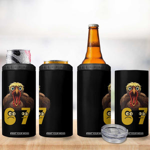 Six Seven Meme Turkey 4 in 1 Can Cooler Tumbler Trending Gen Alpha Thanksgiving Gift TS12 Print Your Wear