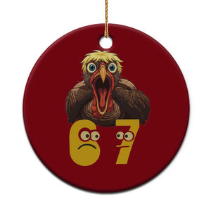 Six Seven Meme Turkey Ceramic Ornament Trending Gen Alpha Thanksgiving Gift TS12 1pc Red Print Your Wear