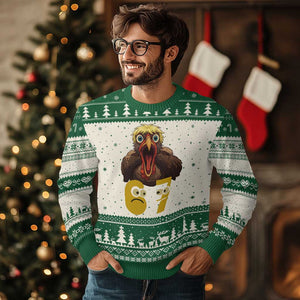 Six Seven Meme Turkey Ugly Christmas Sweater Trending Gen Alpha Thanksgiving Gift TS12 Beige Green Print Your Wear