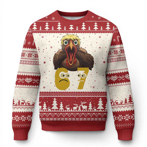 Six Seven Meme Turkey Ugly Christmas Sweater Trending Gen Alpha Thanksgiving Gift TS12 Beige Red Print Your Wear