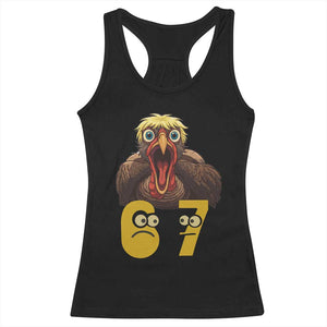 Six Seven Meme Turkey Racerback Tank Top Trending Gen Alpha Thanksgiving Gift TS12 Black Print Your Wear