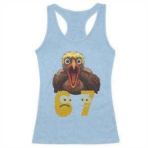 Six Seven Meme Turkey Racerback Tank Top Trending Gen Alpha Thanksgiving Gift TS12 Light Blue Print Your Wear