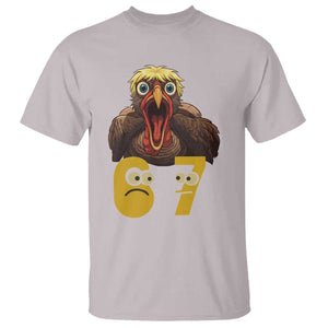 Six Seven Meme Turkey T Shirt Trending Gen Alpha Thanksgiving Gift TS12 Ice Gray Print Your Wear