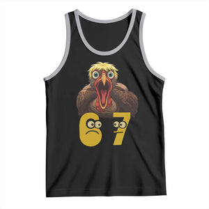 Six Seven Meme Turkey Tank Top Trending Gen Alpha Thanksgiving Gift TS12 Black Athletic Heather Print Your Wear