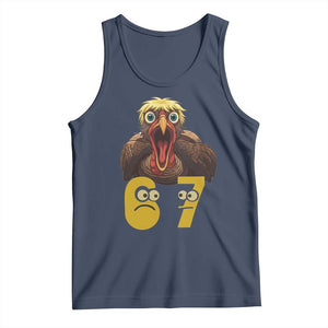 Six Seven Meme Turkey Tank Top Trending Gen Alpha Thanksgiving Gift TS12 Navy Print Your Wear