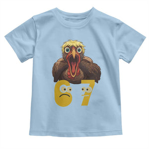 Six Seven Meme Turkey Toddler T Shirt Trending Gen Alpha Thanksgiving Gift TS12 Light Blue Print Your Wear