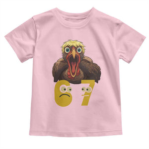 Six Seven Meme Turkey Toddler T Shirt Trending Gen Alpha Thanksgiving Gift TS12 Light Pink Print Your Wear