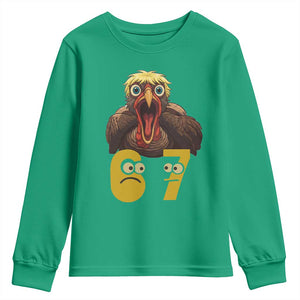 Six Seven Meme Turkey Youth Sweatshirt Trending Gen Alpha Thanksgiving Gift TS12 Irish Green Print Your Wear