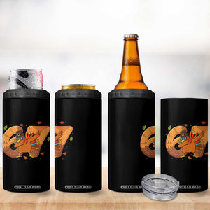 Thanksgiving Turkey Dabbing 4 in 1 Can Cooler Tumbler Six Seven Meme Trending Gift TS12 Print Your Wear