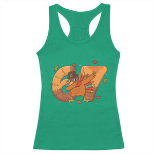 Thanksgiving Turkey Dabbing Racerback Tank Top Six Seven Meme Trending Gift TS12 Irish Green Print Your Wear