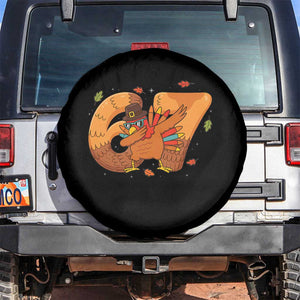 Thanksgiving Turkey Dabbing Spare Tire Cover Six Seven Meme Trending Gift TS12 No hole Black Print Your Wear