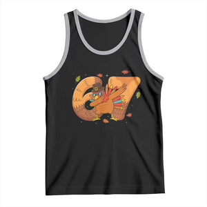 Thanksgiving Turkey Dabbing Tank Top Six Seven Meme Trending Gift TS12 Black Athletic Heather Print Your Wear
