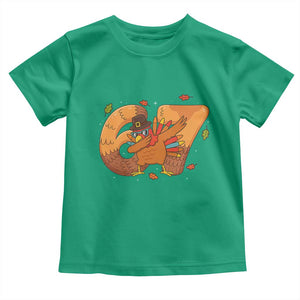 Thanksgiving Turkey Dabbing Toddler T Shirt Six Seven Meme Trending Gift TS12 Irish Green Print Your Wear
