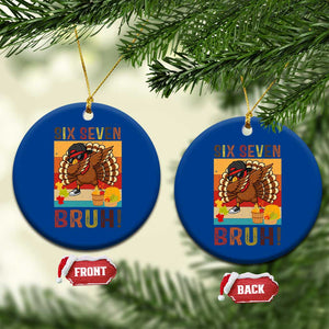 Six Seven Meme Turkey Dabbing Ceramic Ornament Funny Thanksgiving Gift TS12 1pc Blue Print Your Wear