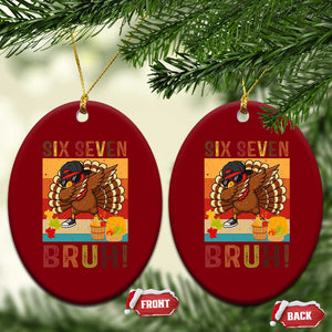 Six Seven Meme Turkey Dabbing Ceramic Ornament Funny Thanksgiving Gift TS12 Print Your Wear