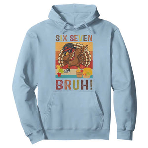 Six Seven Meme Turkey Dabbing Hoodie Funny Thanksgiving Gift TS12 Light Blue Print Your Wear
