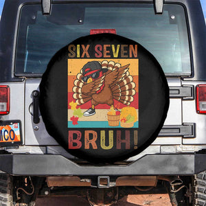 Six Seven Meme Turkey Dabbing Spare Tire Cover Funny Thanksgiving Gift TS12 No hole Black Print Your Wear
