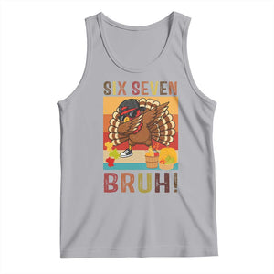 Six Seven Meme Turkey Dabbing Tank Top Funny Thanksgiving Gift TS12 Athletic Heather Print Your Wear