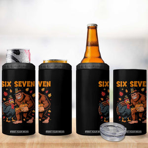 Six Seven Meme Bigfoot And Turkey 4 in 1 Can Cooler Tumbler Funny Thanksgiving Gift TS12 Print Your Wear