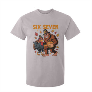 Six Seven Meme Bigfoot And Turkey T Shirt For Kid Funny Thanksgiving Gift TS12 Ice Gray Print Your Wear