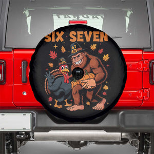 Six Seven Meme Bigfoot And Turkey Spare Tire Cover Funny Thanksgiving Gift TS12 Black Print Your Wear