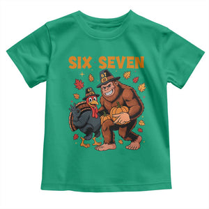 Six Seven Meme Bigfoot And Turkey Toddler T Shirt Funny Thanksgiving Gift TS12 Irish Green Print Your Wear