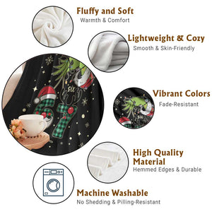 Funny Green Hand Six Seven Meme Throw Blanket Gen Z Alpha Xmas Gift TS12 Print Your Wear