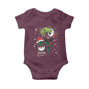 Funny Green Hand Six Seven Meme Baby Onesie Gen Z Alpha Xmas Gift TS12 Maroon Print Your Wear