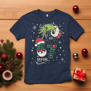 Funny Green Hand Six Seven Meme T Shirt Gen Z Alpha Xmas Gift TS12 Navy Print Your Wear