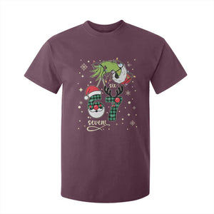 Funny Green Hand Six Seven Meme T Shirt For Kid Gen Z Alpha Xmas Gift TS12 Maroon Print Your Wear