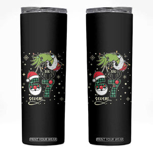 Funny Green Hand Six Seven Meme Skinny Tumbler Gen Z Alpha Xmas Gift TS12 Black Print Your Wear