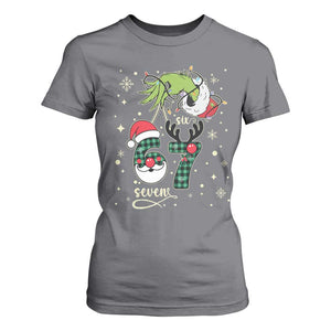 Funny Green Hand Six Seven Meme T Shirt For Women Gen Z Alpha Xmas Gift TS12 Charcoal Print Your Wear