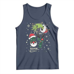 Funny Green Hand Six Seven Meme Tank Top Gen Z Alpha Xmas Gift TS12 Navy Print Your Wear