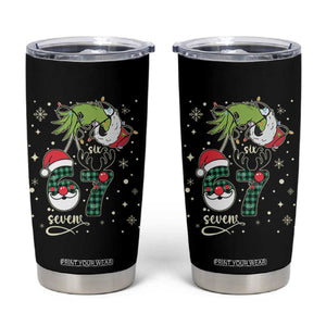 Funny Green Hand Six Seven Meme Tumbler Cup Gen Z Alpha Xmas Gift TS12 Black Print Your Wear