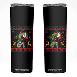 Green Hand 67 Meme Ugly Sweater Skinny Tumbler Funny Holiday Gift TS12 Black Print Your Wear