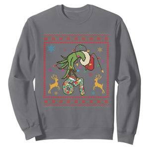 Green Hand 67 Meme Ugly Sweater Sweatshirt Funny Holiday Gift TS12 Charcoal Print Your Wear
