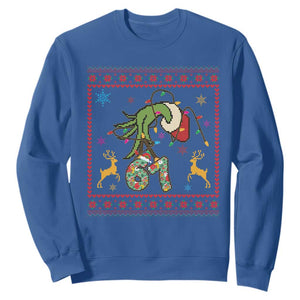 Green Hand 67 Meme Ugly Sweater Sweatshirt Funny Holiday Gift TS12 Royal Blue Print Your Wear