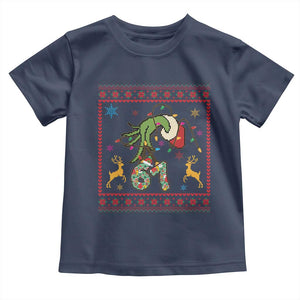 Green Hand 67 Meme Ugly Sweater Toddler T Shirt Funny Holiday Gift TS12 Navy Print Your Wear