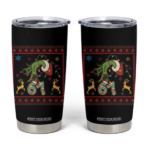 Green Hand 67 Meme Ugly Sweater Tumbler Cup Funny Holiday Gift TS12 Black Print Your Wear