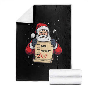 Funny Santa Six Seven Meme Throw Blanket Gen Z Christmas Gift TS12 Black Print Your Wear