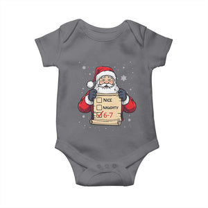 Funny Santa Six Seven Meme Baby Onesie Gen Z Christmas Gift TS12 Charcoal Print Your Wear