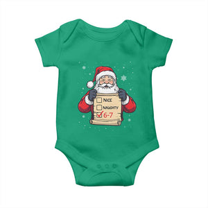 Funny Santa Six Seven Meme Baby Onesie Gen Z Christmas Gift TS12 Irish Green Print Your Wear