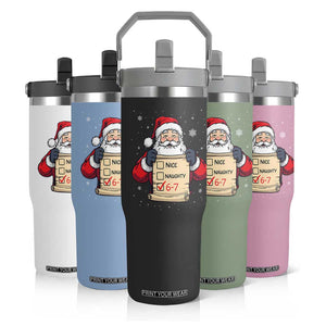 Funny Santa Six Seven Meme Flip Straw Tumbler Gen Z Christmas Gift TS12 Print Your Wear