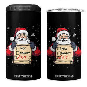 Funny Santa Six Seven Meme 4 in 1 Can Cooler Tumbler Gen Z Christmas Gift TS12 One Size: 16 oz Black Print Your Wear