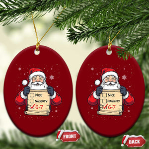 Funny Santa Six Seven Meme Ceramic Ornament Gen Z Christmas Gift TS12 Print Your Wear